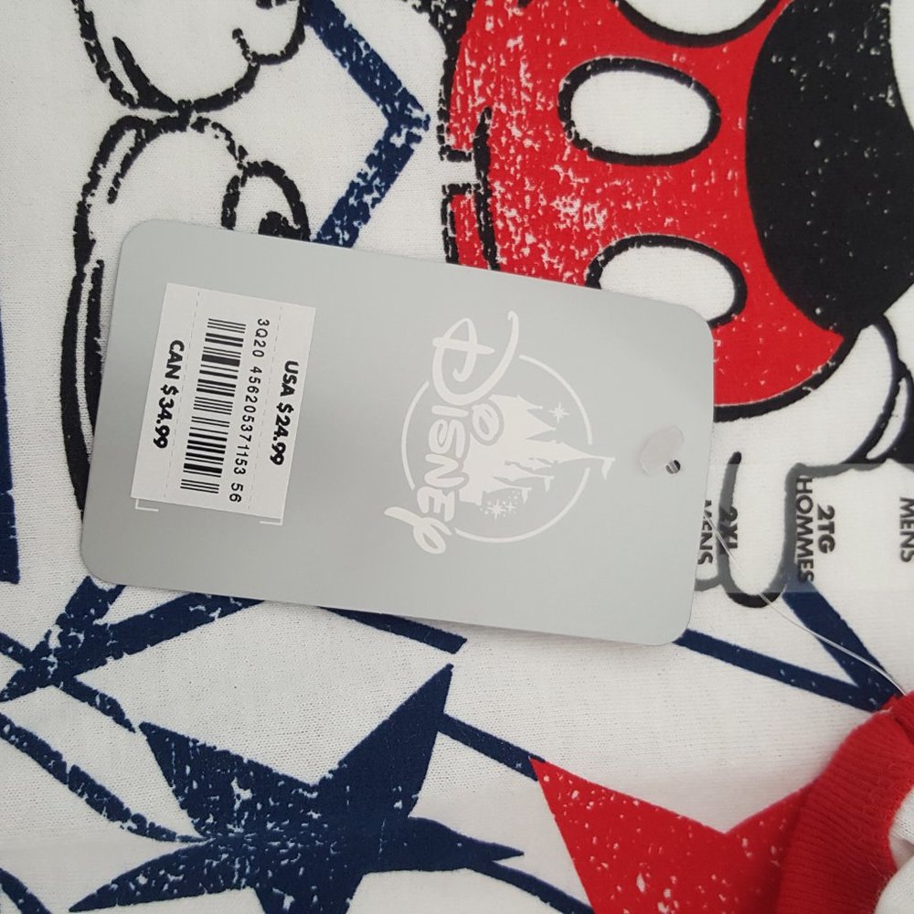 New Men's Disney T - Shirts Size 2XL White / Red - Picture 5 of 6